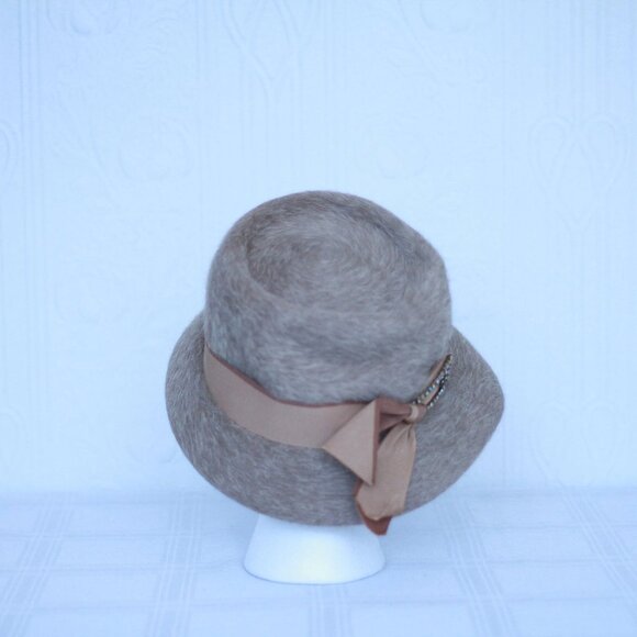 50's or 60's winter wool hat, partly made in France brownish color - Picture 3 of 4